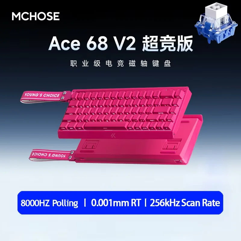 MCHOSE Ace 68 Hall Effect Magnetic Switch Gaming Keyboard Topographic Keycaps Customized TTC Uranus Magnetic Switch eSports
