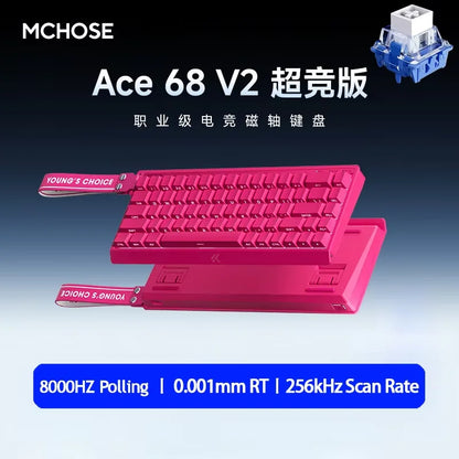 MCHOSE Ace 68 Hall Effect Magnetic Switch Gaming Keyboard Topographic Keycaps Customized TTC Uranus Magnetic Switch eSports