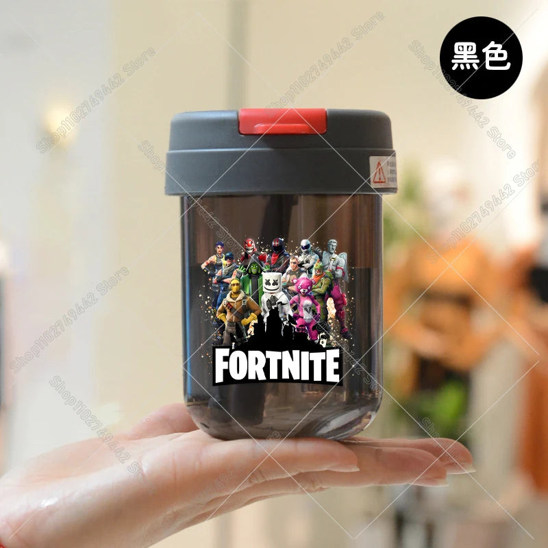 Game Fortnites Mini Straw Cups School Student Plastic Water Bottle Children Leak-proof Coffee Milk Cups Travel Outdoor Office