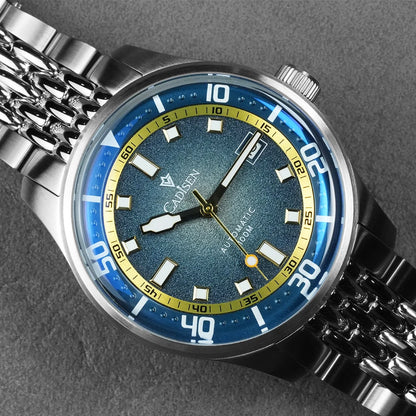 CADISEN Automatic Mechanical Watch Man Silver Business Casual Waterproof Watch Japan MIYOTA 8215 Movement Domed Glass Mens Watch