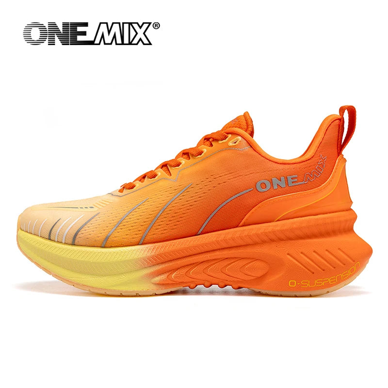 ONEMIX Nouvelles chaussures de course à amorti pour hommes, adaptées aux coureurs intensifs, à lacets, sportives, pour femmes, antidérapantes, d'extérieur, athlétiques, baskets pour hommes