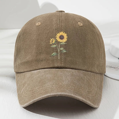 Retro saulėgrąžų rašto beisbolo kepurė „Dad Hat“, tinkanti lauko sportui, žvejybai ir stovyklavimui, žygiai