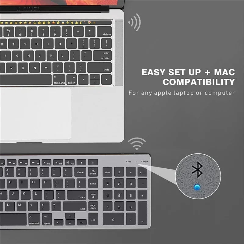 Russian/Hebrew/Spanish/Portuguese/Korean Bluetooth 5.0 & 2.4G Wireless Rechargeable Keyboard For Tablet iPad PC Android IOS Win