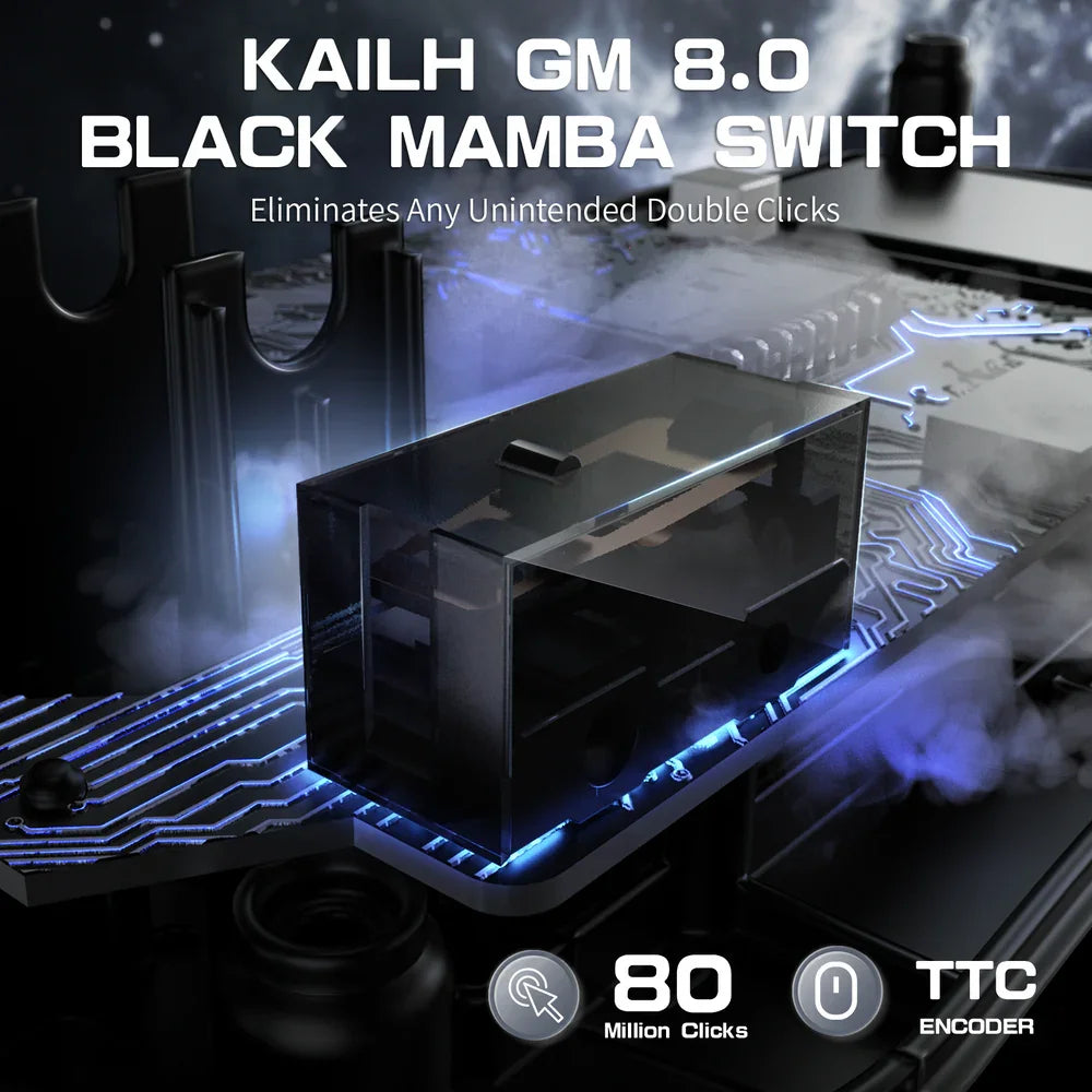 ATTACK SHARK R3 Gaming-Maus aus Magnesiumlegierung 8K SUPERLIGHT 8000Hz 6 einstellbare DPI-Stufen bis zu 26000 PAW3395 BT/2.4G kabellos/kabelgebunden
