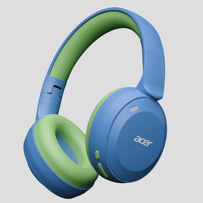 Acer Kids – écouteurs Bluetooth 6.0, limiteur de volume 85/94dB, écouteurs supra-auriculaires sans fil pliables pour IPad, temps de lecture de 60 heures pour les voyages