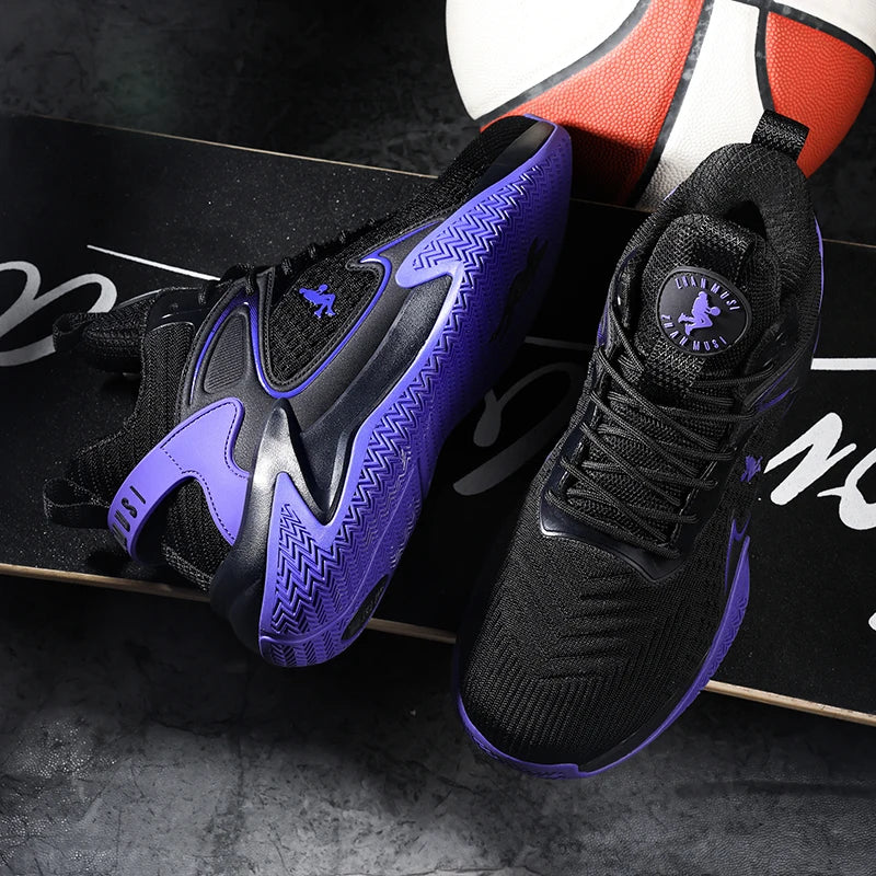 Chaussures de basket-ball pour hommes, respirantes, avec amorti, antidérapantes, résistantes à l'usure, chaussures de course, chaussures de sport pour la salle de sport, baskets de basket-ball pour hommes.