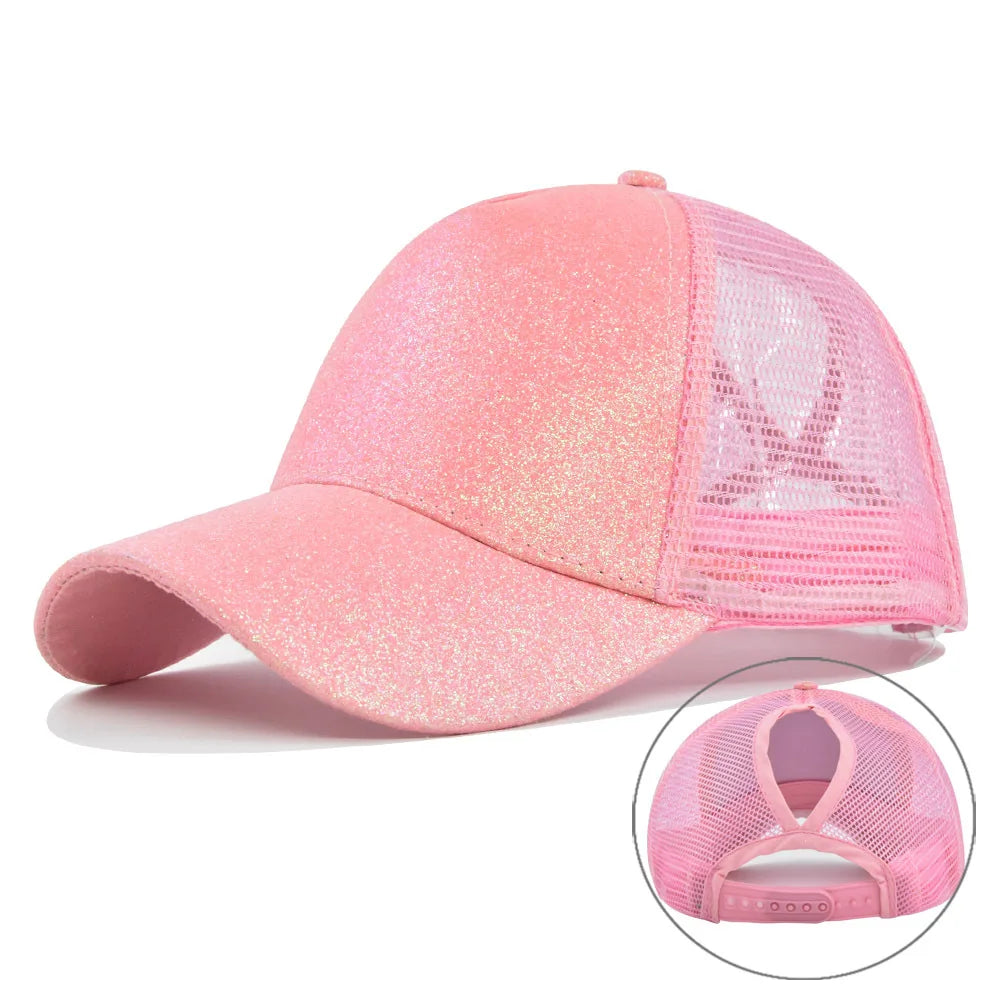 2023 Women Summer Ponytail Baseball Cap Cotton Camouflage Print Mesh Hat Adjustable Sports Golf Hat Girl Outdoor Casual Sun Hat