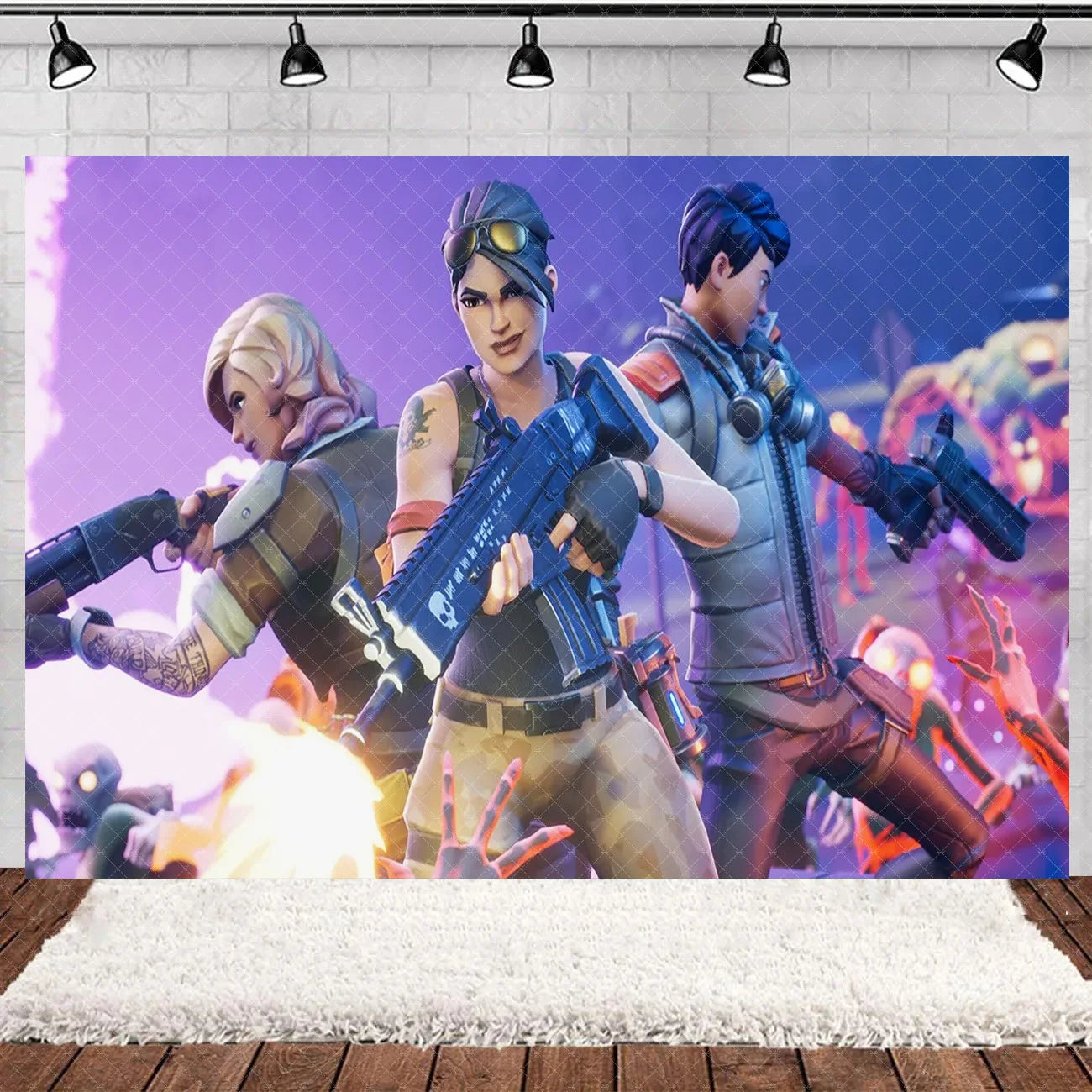 Fortnite Theme Happy Birthday Party Decoration Backdrop Shooting Game Alpaca Llama Supplies Background Baby Shower Kid Gifts