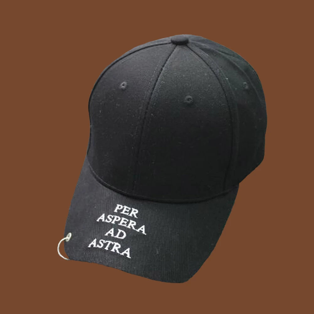 Women Men Hip Hop Kpop Snapback Baseball Cap Solid Color With Ring Sport Dancing Travel Lover Dad Hat Caps Streetwear Adjustable