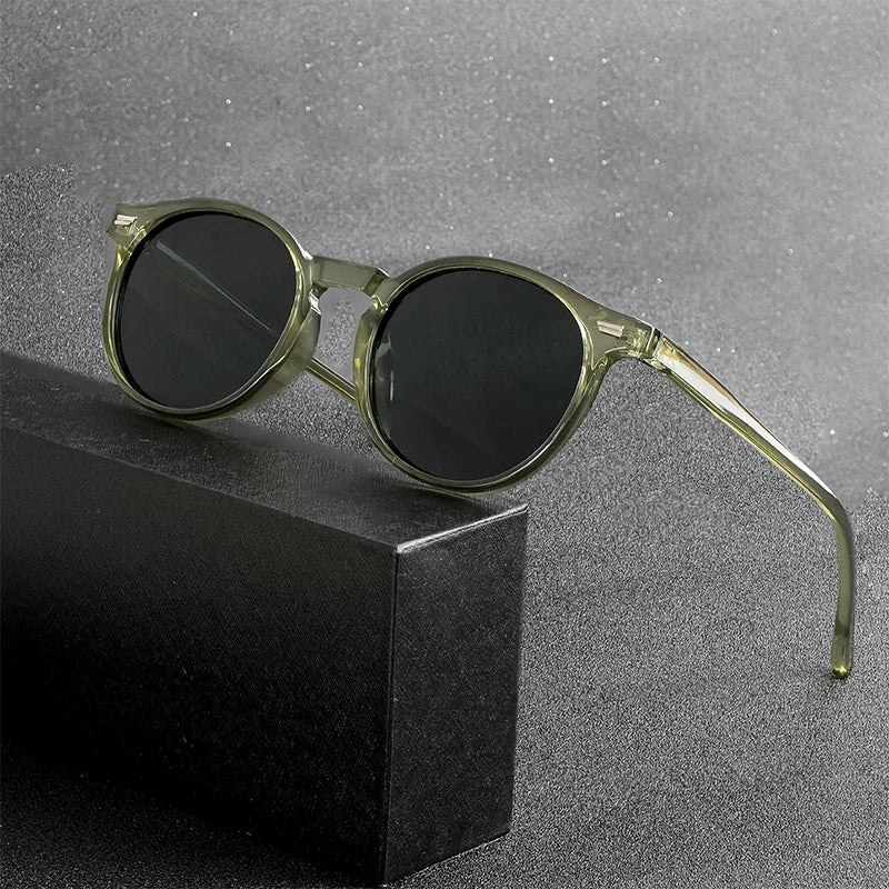 HBK Fashion Polarized Sunglasses Men Round TR90 Frame Fashion Sun Glasses Women Driving Sports UV400 Lunette De Soleil Homme