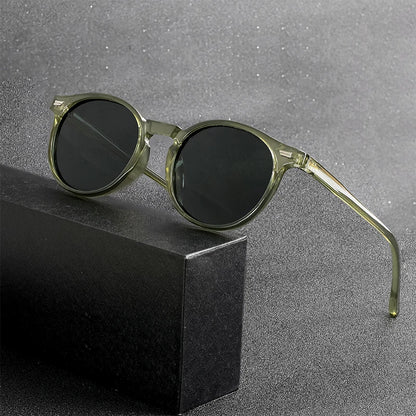 HBK Fashion Polarized Sunglasses Men Round TR90 Frame Fashion Sun Glasses Women Driving Sports UV400 Lunette De Soleil Homme