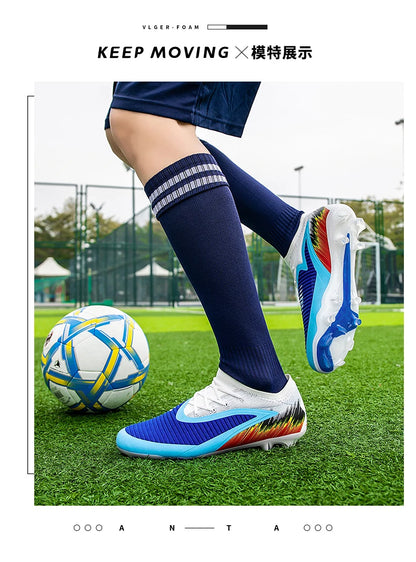 Botas de fútbol para hombre, nuevas, ultraligeras, para entrenamiento al aire libre, dropshipping, zapatillas de fútbol con tacos, clavos largos FG antideslizantes