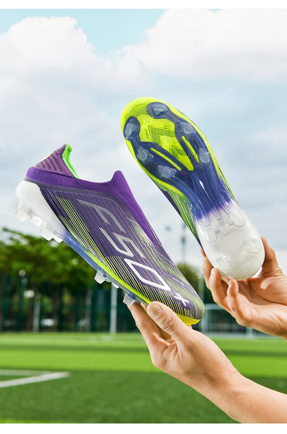 Nouvelles chaussures de football pour hommes, crampons antidérapants ultralégers FG pour gazon, chaussures de sport confortables pour adultes, chaussures de futsal antidérapantes