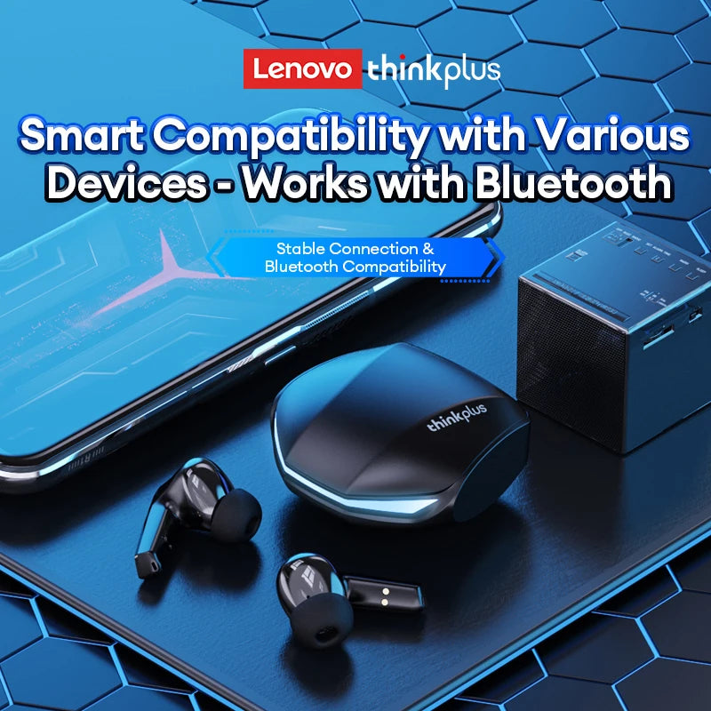 Lenovo GM2 Pro TWS Wireless Earbuds Bluetooth 5.3 – Touch Control HD Earphones with Mic, Waterproof Sports Headphones
