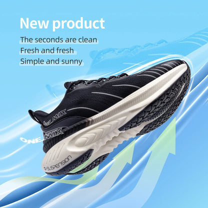 ONEMIX Nouvelles chaussures de course à amorti pour hommes, adaptées aux coureurs intensifs, à lacets, sportives, pour femmes, antidérapantes, d'extérieur, athlétiques, baskets pour hommes