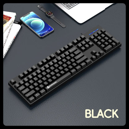 104 Keys Wired Gaming Keyboard Ergonomics Splash Water Colorful ABS Wear-resistant Keycaps Keyboards with Technology Light Key