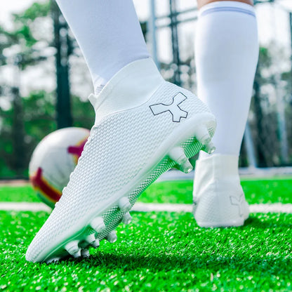 New Unisex Long Spike Football Boots Men Broken Nail Soccer Shoes AG/TF Training Soccer Cleats Sneakers Non-Slip Ankle Zapatos