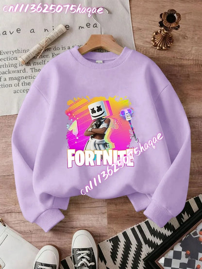 2026 Fortnites Kids Hooded Coats Anime Fortress Night Sweatshirts Game Spring Autumn Hoodies Sportwear Children Clothes Gift