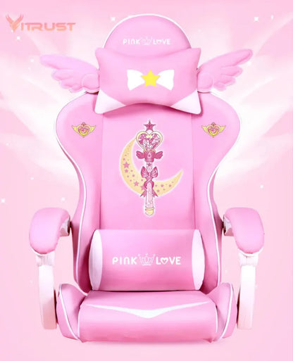 Pink Gaming Chairs for Girl Magic Comfortable Anchor Live Chair Gaming Chair Cute Pink Gaming Chair