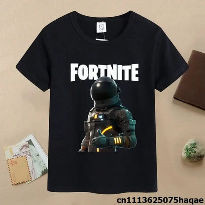 Sommer-Fortnite-Kinder-T-Shirt mit Cartoon-Spielfigur-Print, lässiges Sport-T-Shirt für Jungen, kurzärmelig, Kinderbekleidung