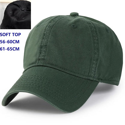 Casquette de baseball pour homme et femme, taille XXL, 100 % coton, grande casquette de baseball pour têtes larges 56-63 cm (23,5"-25,5"), casquette « dad cap » unie et ajustable