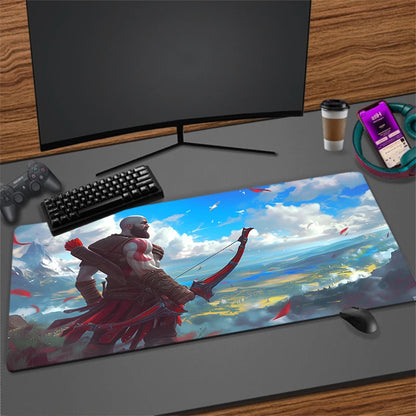 Xxl Mouse Pad God of War Gaming Accessories Keyboard Computer Desk Mat Game Big Carpet 90x40 Large Gamer Cabinet Table Mousepad