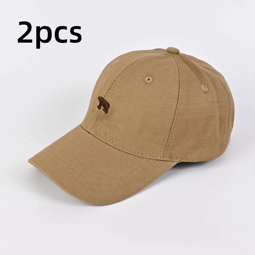 Stylish Bear Embroidered Baseball Cap Sun Protective Breathable Adjustable Ideal Casual Hat Men Women Unisex Baseball Cap