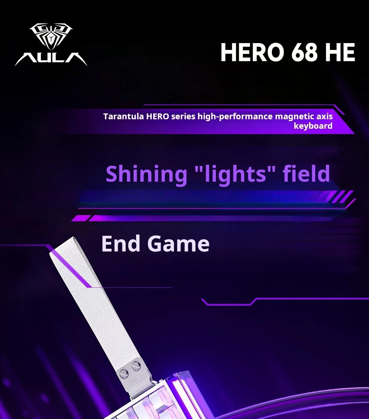 AULA HERO 68 HE Gaming Mechanical Keyboard Magnetic Axis RT Wired RGB Lighting 8K Polling Rate Side Engraving