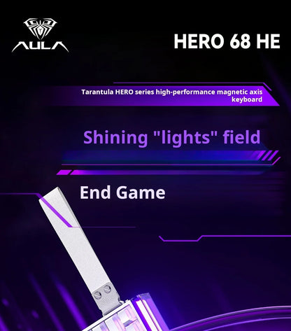 AULA HERO 68 HE Gaming Mechanical Keyboard Magnetic Axis RT Wired RGB Lighting 8K Polling Rate Side Engraving