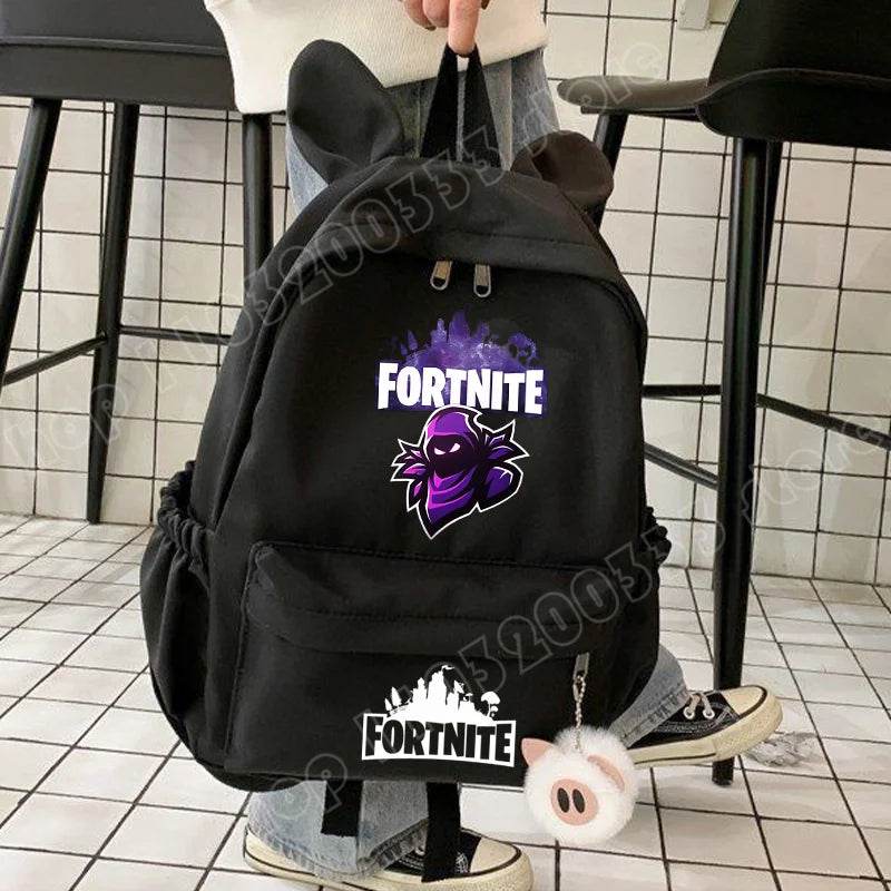 Neuer Fortnite-Cartoon-Rucksack für Jungen und Mädchen, lässige Schultasche mit großem Fassungsvermögen, Studententasche mit Hasenohren, Reiserucksack, Schreibwaren-Geschenk
