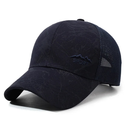 New Summer Men's Sun Hat, Outdoor Sports Visor, Mesh Back Baseball Cap, Breathable Casual Fishing & Trucker Hat