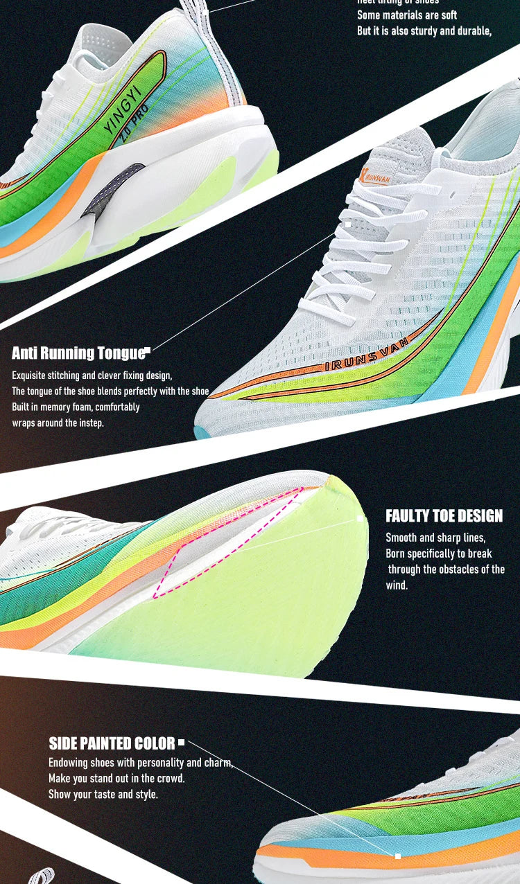 2025 IRUNSVAN SHADOW WING 2.0 PRO Marathon Air Cushion Sports Running Shoes Carbon Plate Trail Running Shoes Lightweight Sneaker