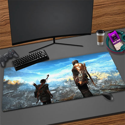 Xxl Mouse Pad God of War Gaming Accessories Keyboard Computer Desk Mat Game Big Carpet 90x40 Large Gamer Cabinet Table Mousepad
