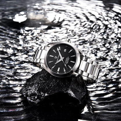 PAGANI DESIGN luxury men’s watch – Mechanical automatic model (calibre 8215), stainless steel, water-resistant, with date display and luminescent hands