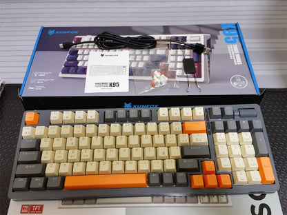 Wireless Mechanical Keyboard 96 Keys 100% Layout Spanish Russian Korean Arabic Mechanical Keyboard Bluetooth RGB K95 2000mAh
