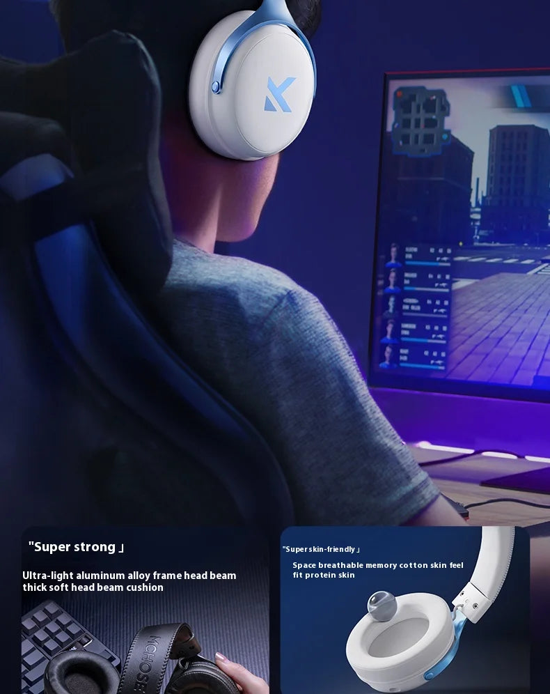 MCHOSE V9 Pro Wireless Gaming Headset – Bluetooth Noise Cancelling Headphones with Microphone, Low Latency Audio & Deep Dynamic Sound