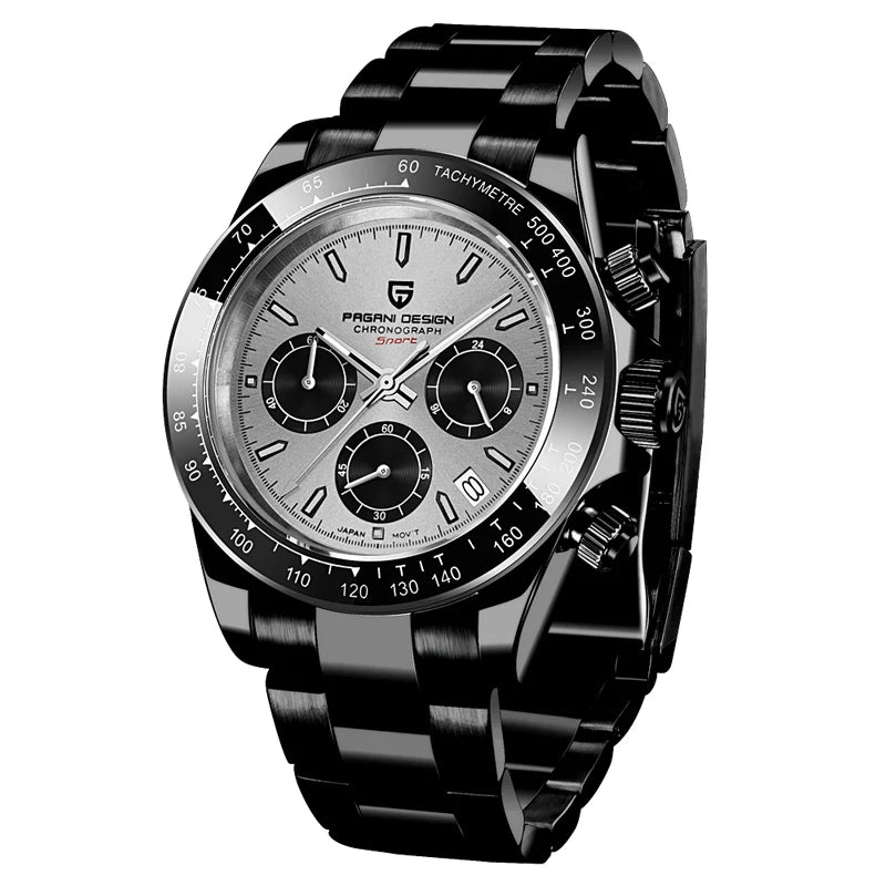 Orologio da uomo PAGANI DESIGN – Modello con quadranti colorati, orologio da polso al quarzo di lusso, cronografo dotato di un movimento