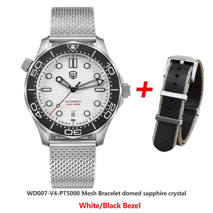 Watchdives WD007 V4 Titanium NTTD Dive Watch PT5000 Automatic Movement Sapphire Super Luminous Domed Crystal 42mm Men Watches