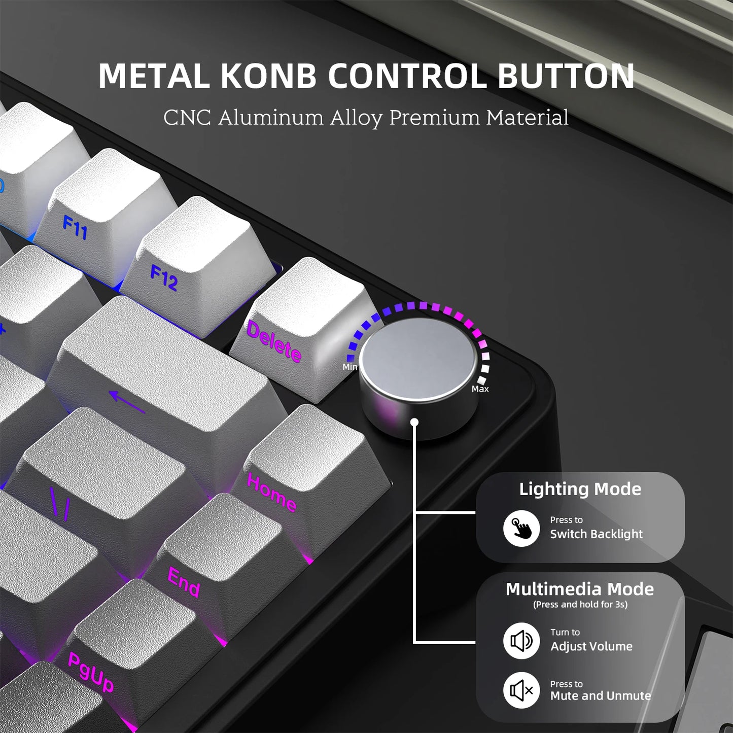 ATTACK SHARK X85 Tri-mode Gasket 75% Mechanical Keyboard with CNC Knob, 5-Layer Padding, Hot Swappable, RGB Backlight, NKRO