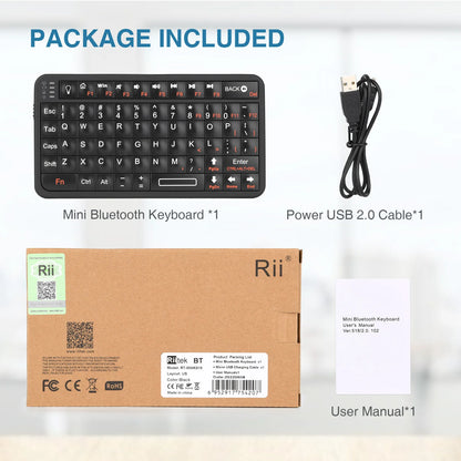 Rii 518BT Bluetooth Keyboard Mini Wireless Keyboard Mouse Remote Touchpad For Android TV Box PC