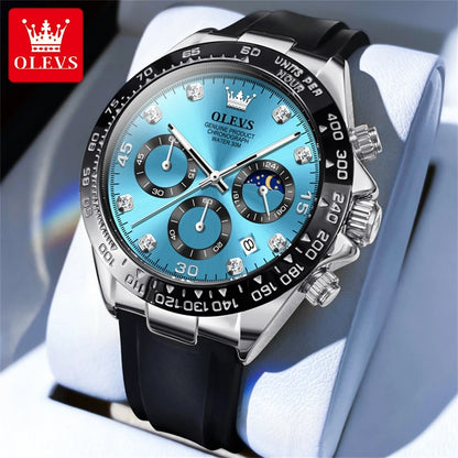OLEVS Herrenuhr – Luxuriöse, wasserdichte und leuchtende Quarzuhr mit Chronograph und Datumsanzeige – Sportuhr für Herren einer führenden Marke