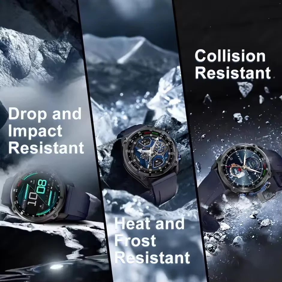 New Men TANK GPS Map Smart Watch Outdoor Compass 1000mAh Large Battery 10ATM Waterproof Bluetooth Call Sports AMOLED Smartwatch