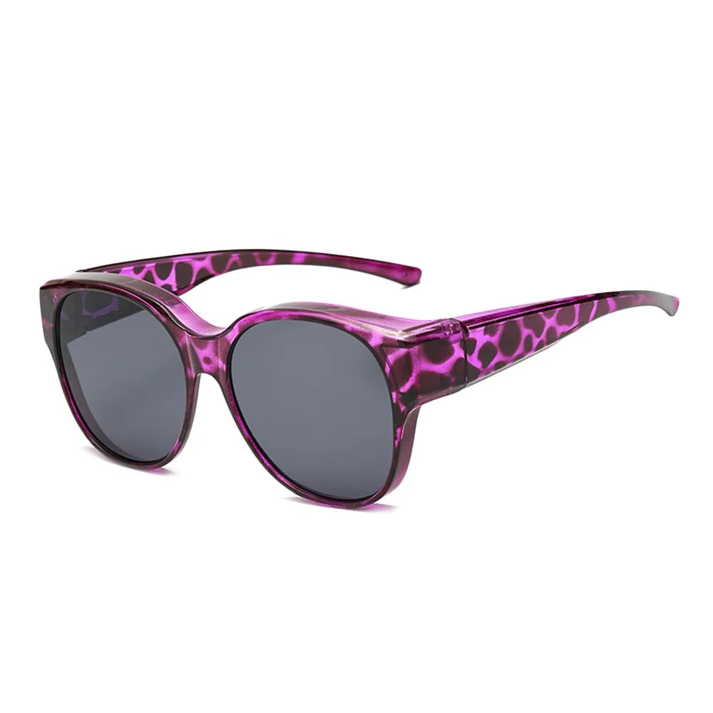 Summer UV Protection Driving Sunglasses Y2K Round Frame Wear Over Glasses Retro Fit Over Sunglasses for Women Men