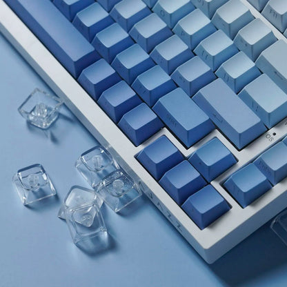 Keycap con stampa laterale 134 tasti profilo Cherry bianco blu sfumato PBT, copritasti per tastiera meccanica gaming AULA F75 Wooting