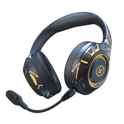 Casque de jeu LED, écouteurs Bluetooth 5.3, faible latence, micro amovible, diaphragme de 40 mm, design pliable de la marque Tide, éclairage RGB.