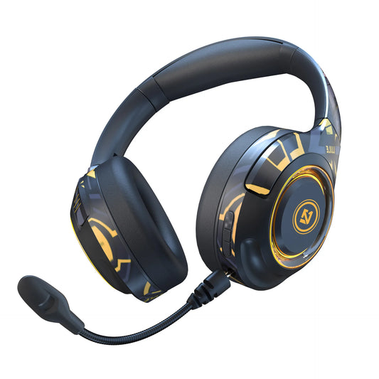 Casque de jeu LED, écouteurs Bluetooth 5.3, faible latence, micro amovible, diaphragme de 40 mm, design pliable de la marque Tide, éclairage RGB.
