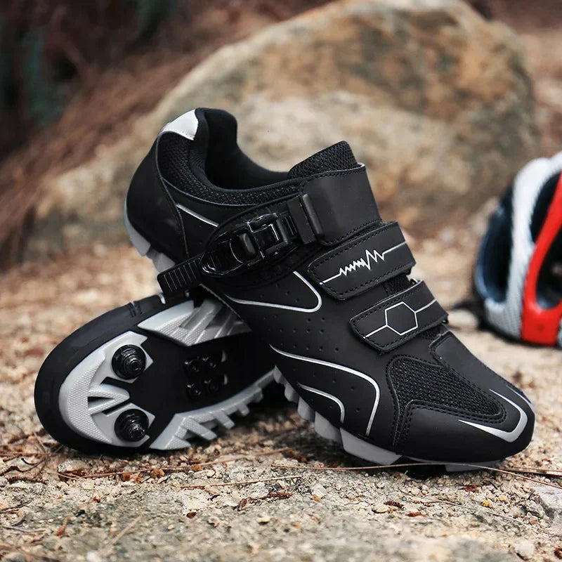 Chaussures de cyclisme unisexes à semelle rigide – Chaussures à crampons pour vélo de route 4 saisons, VTT et sports de plein air