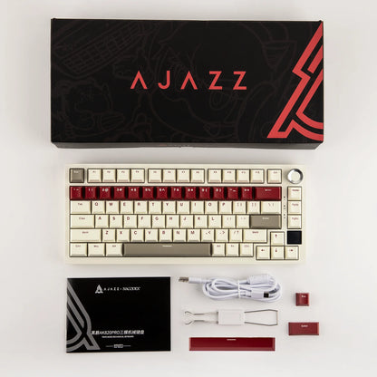 Ajazz AK820 Pro 75% Gasket-mounted Wired/Bluetooth 5.1/2.4G Wireless Mechanical Keyboard with TFT Screen for Win/Mac
