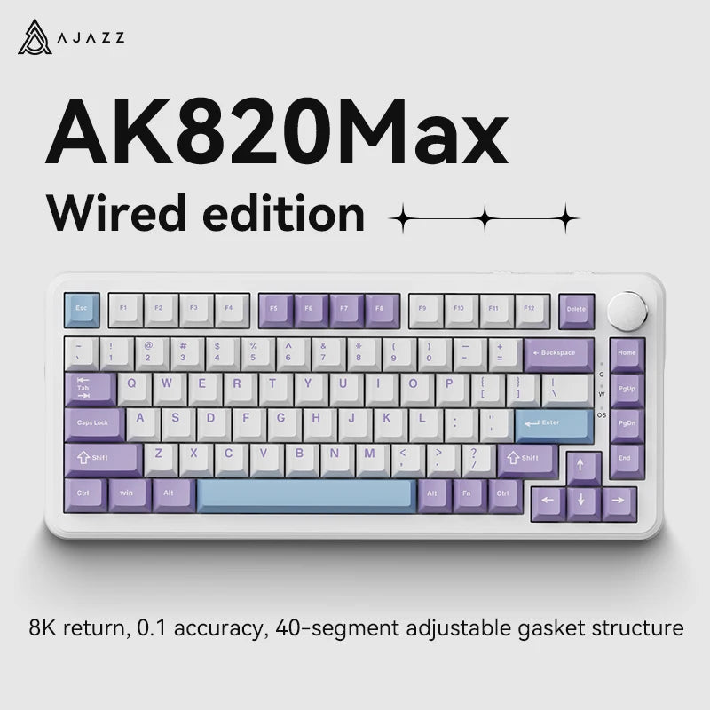 AJAZZ AK820 MAX New Magnetic Switch Type-C-Wired Only-Computer Gaming Keyboard Upgrade Gasket Mechanical Keyboard Cool RGB