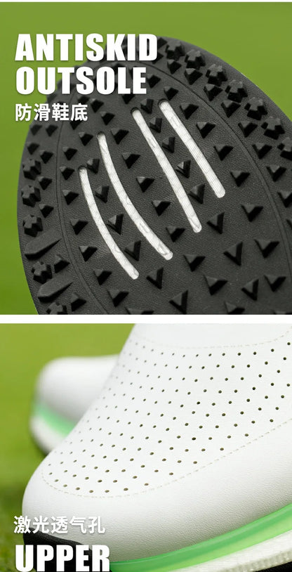 PGM Golf Men's Sports Sneakers Super Soft Popcorn Midsole Knob Lace Anti Slip Breathable Golf Shoes